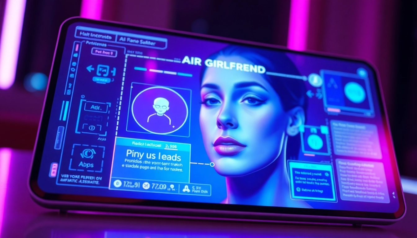 AI girlfriend engaging in unfiltered NSFW chat on a modern device, showcasing realistic conversation, soft lighting, and futuristic design for accessibility.