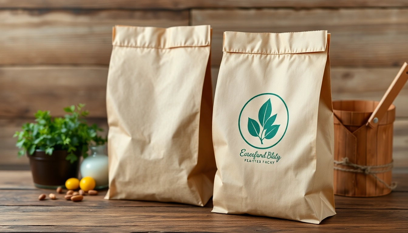 Eco-friendly torba papierowa with natural texture being filled by hand, showcasing sustainable