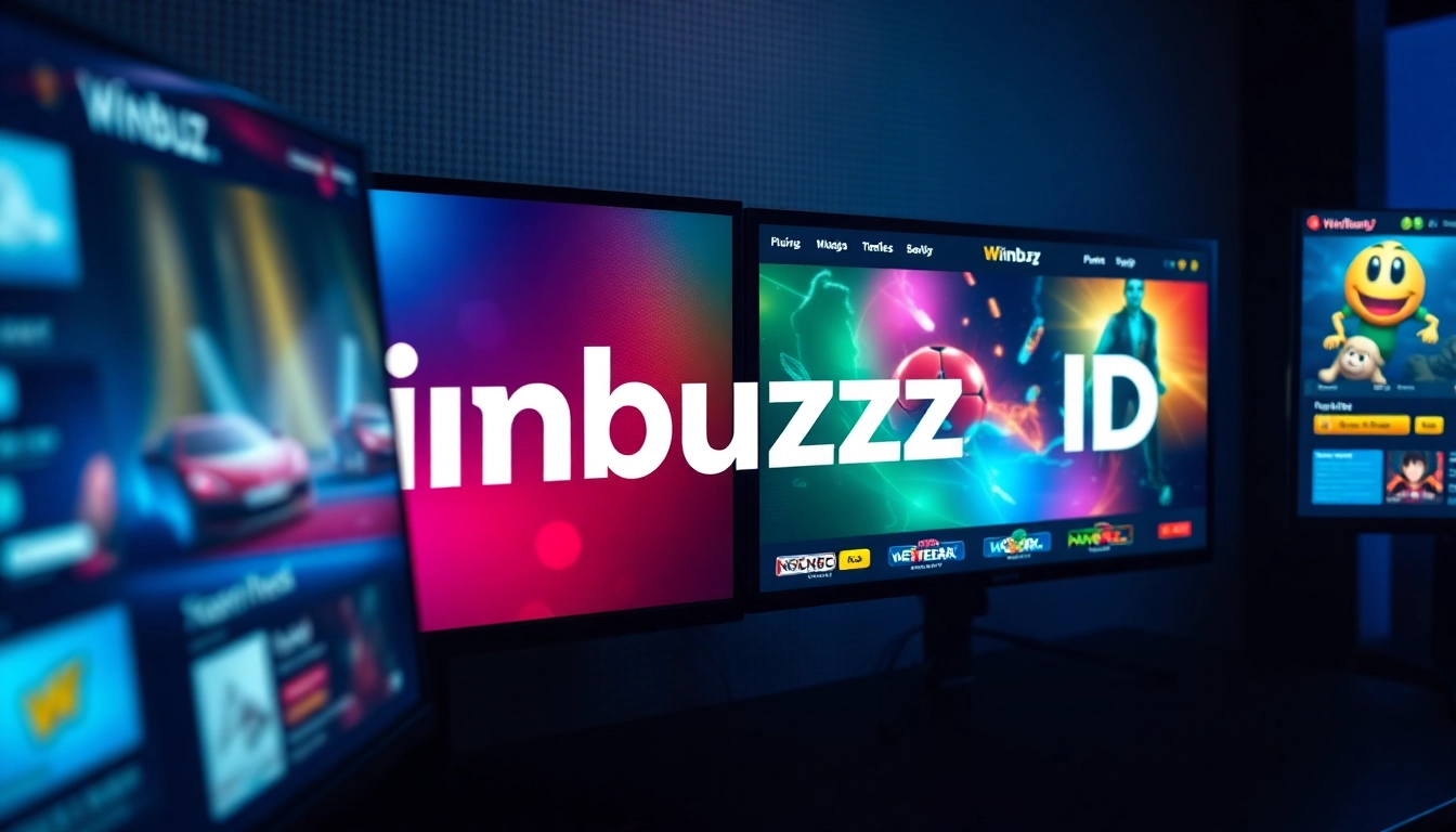 Winbuzz ID branding with a modern digital interface highlighting online betting and gaming