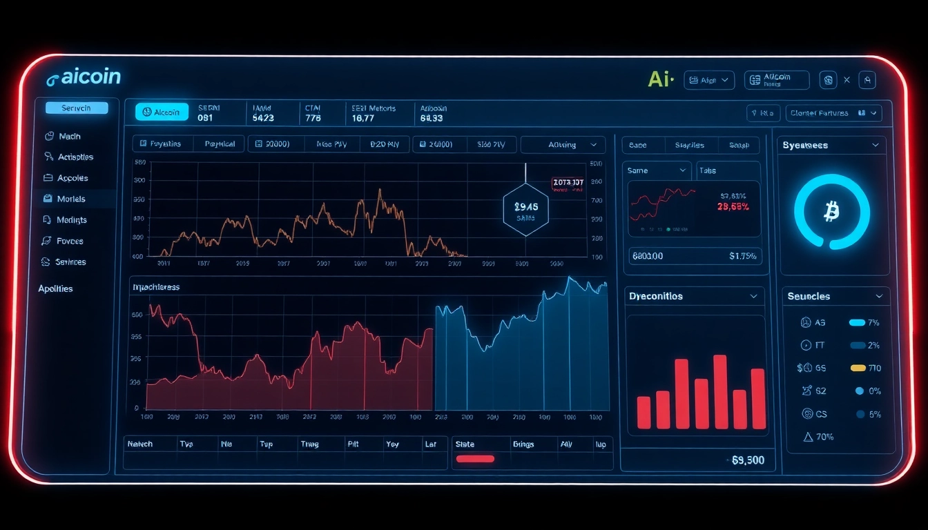 Professional aicoin market analysis dashboard showing real-time data and AI insights for